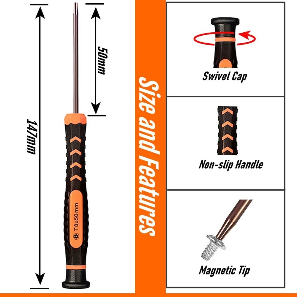 T8 TR8 Torx Security Screwdriver for MacBook HDD PS3 PS4 Xbox Repair