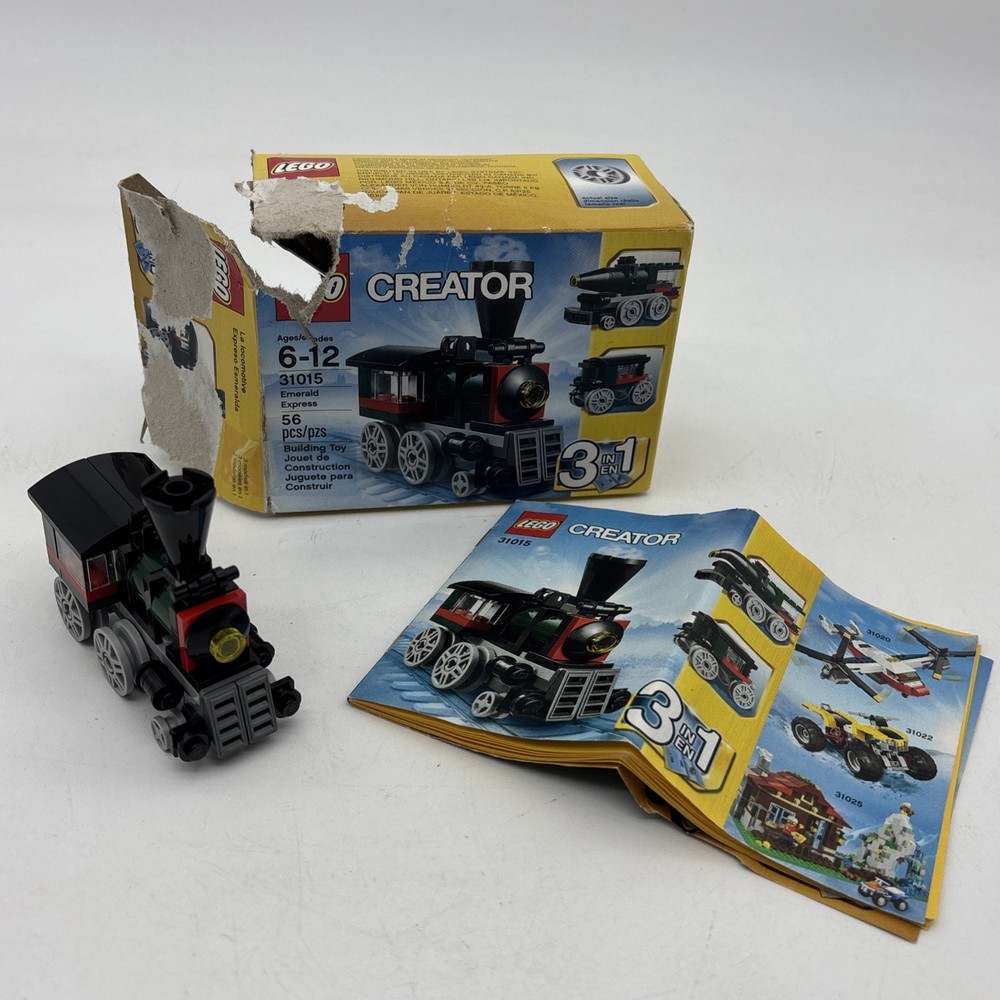 Lego Creator 31015 Emerald Express 3in1 Train Set 56 Pieces Complete 2014