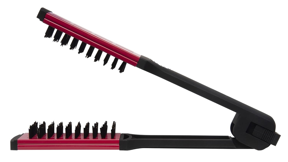Ceramic Straightening Brush with Nylon Bristles for Smoothing and Styling Thick
