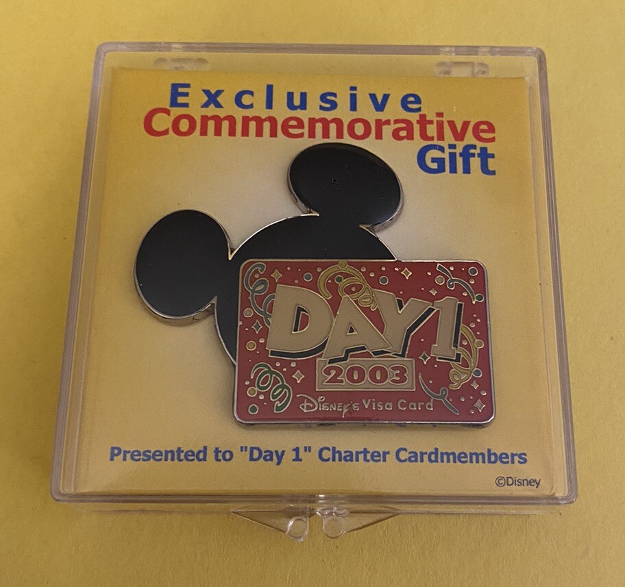 Disney Visa Exclusive 2003 Day 1 Pin Commemorative Gift Charter Members Only-image