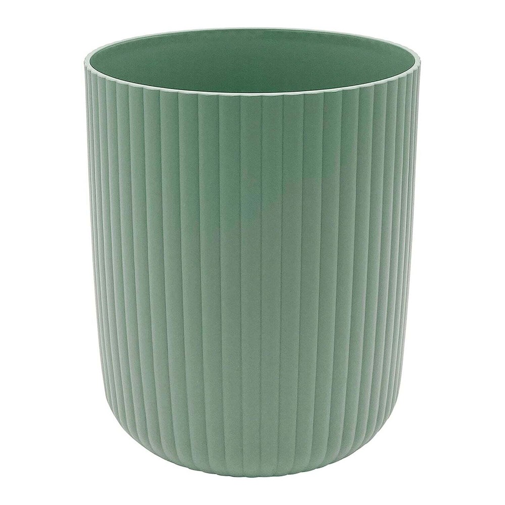 Mainstays 1.64 Gallon Plastic Ribbed Wastebasket, Green Ribbed design