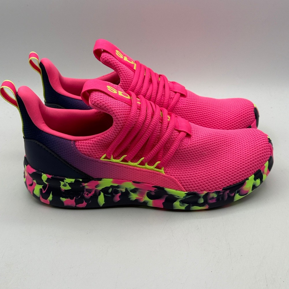 adidas Lite Racer Adapt 7.0 K Sneakers Kids Size 7 Pink Multi Slip On JS5015