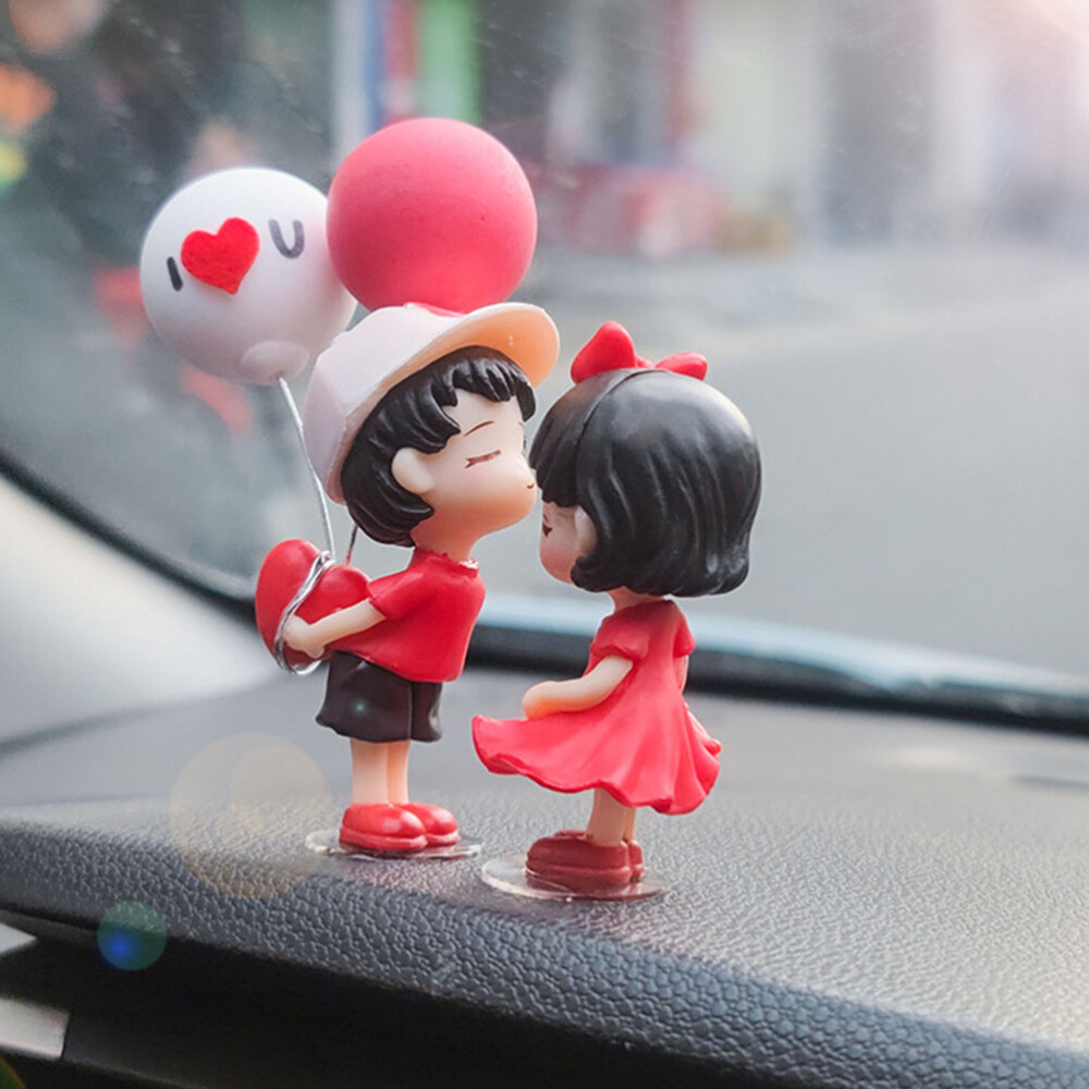 1 Set Couple Figurine Home Decor Couple Ornament Statue Car Dashboard Accessory
