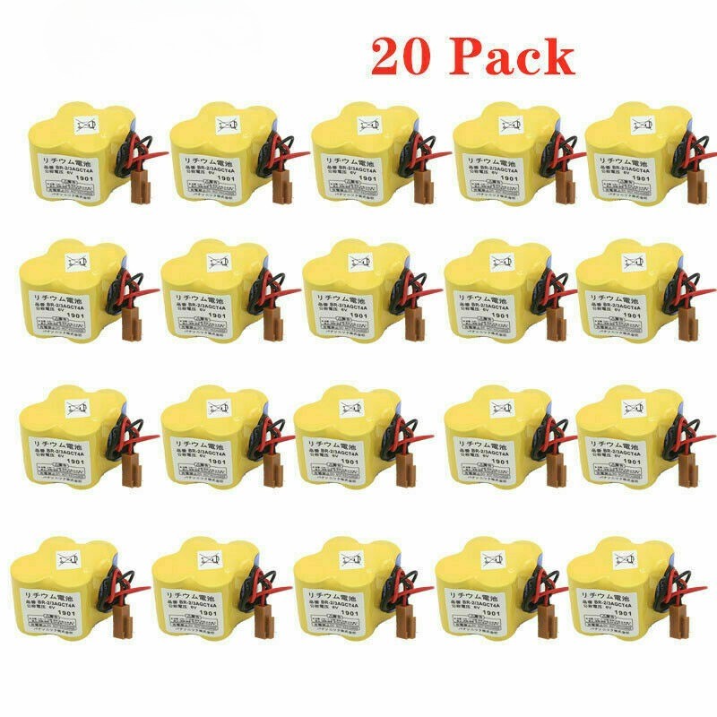 20pcs BR-2/3AGCT4A 6V PLC Battery for FANUC A98L-0031-0025 CNC Machine with Plug