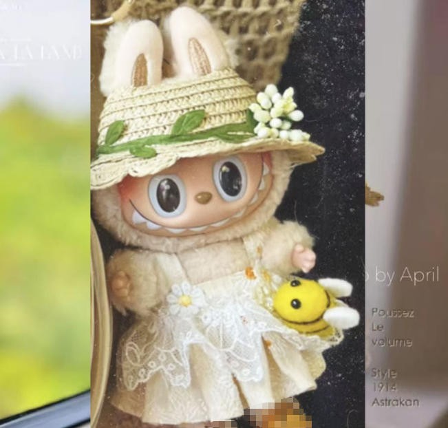 (No Doll) Compatible Skirt Set For LABUBU The Monsters Plush Doll Hat Dress Suit