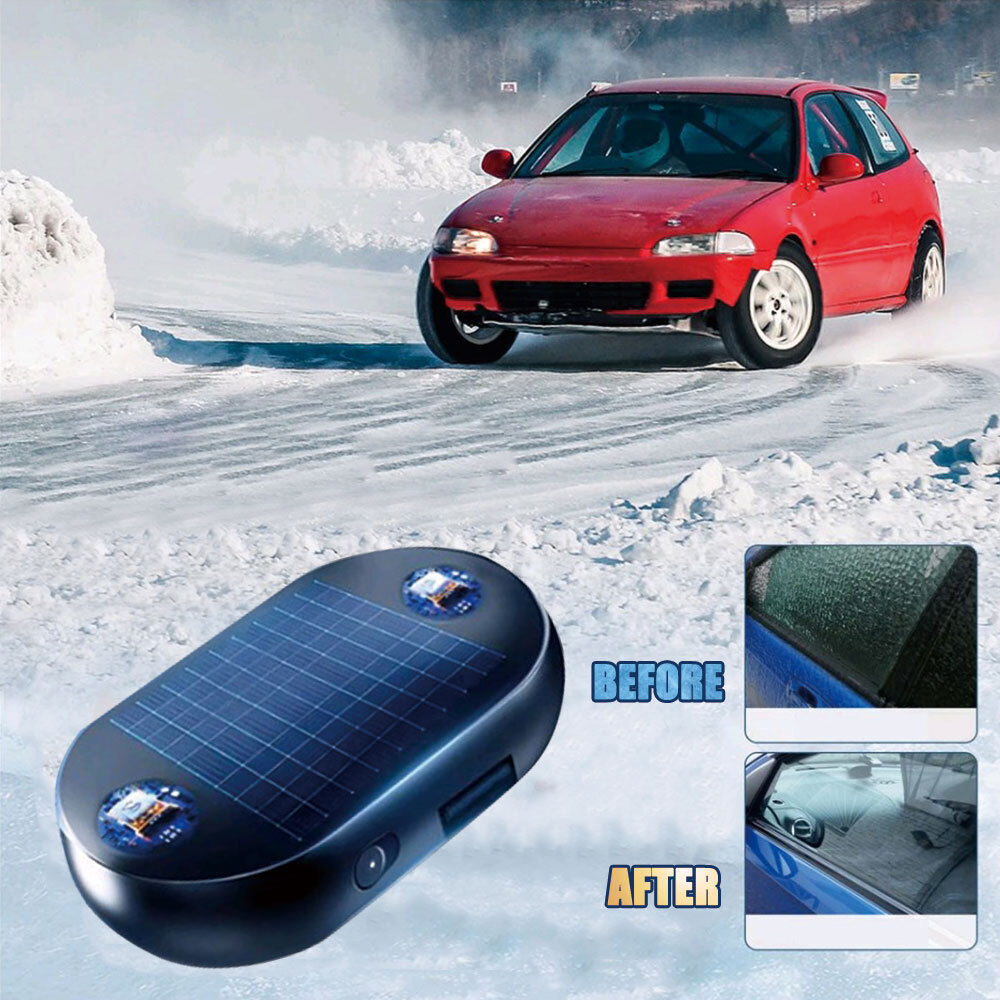 1x Auto Car Windshield Snow Removal Device Solar Anti-freeze Icer Defroster Part