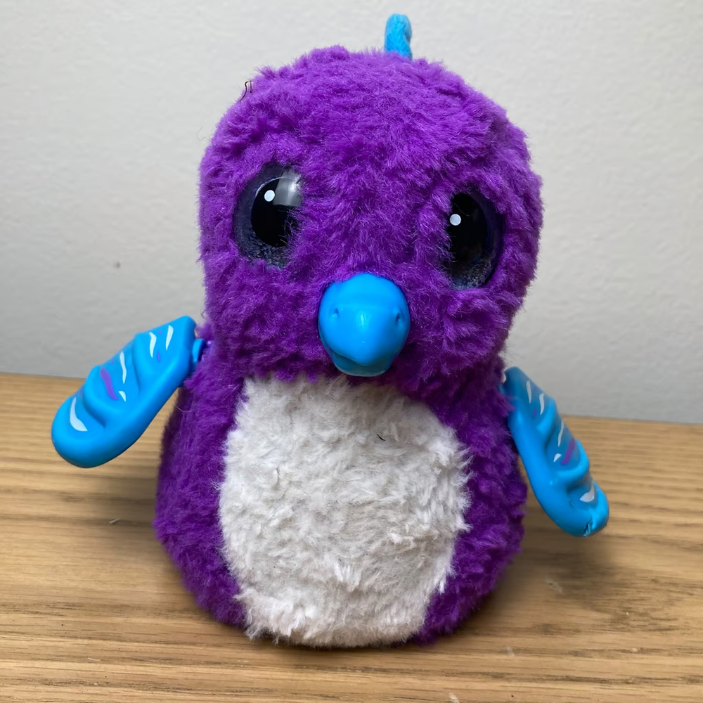 Hatchimals Purple Dragon Draggle Interactive Toy Lights Up Talks Plush Tested