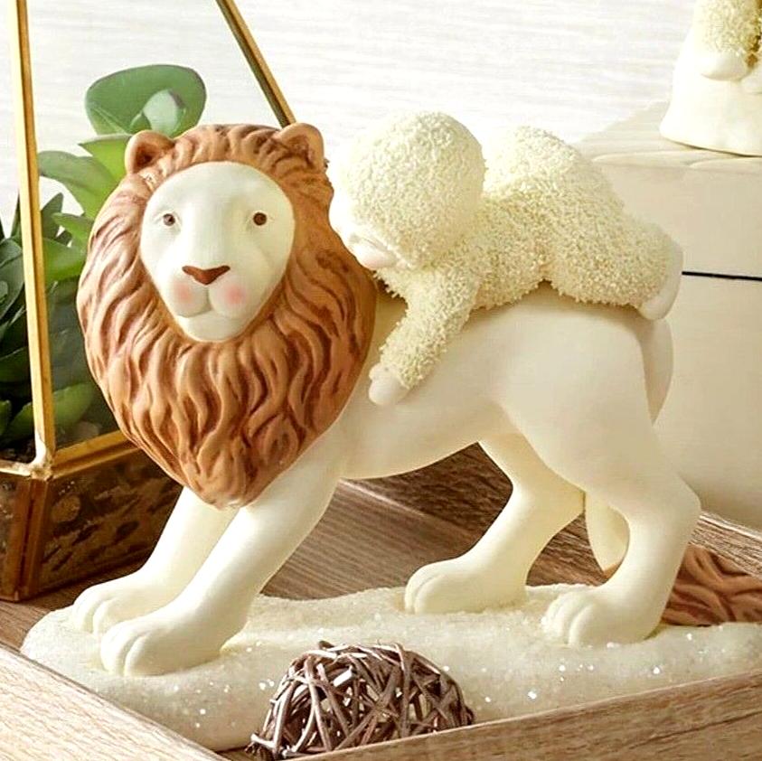 New Dept 56 Snowbabies Porcelain Peaceful King Lion Figurine