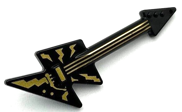 Lego New Black Minifigure Utensil Musical Instrument Guitar Electric Lightning