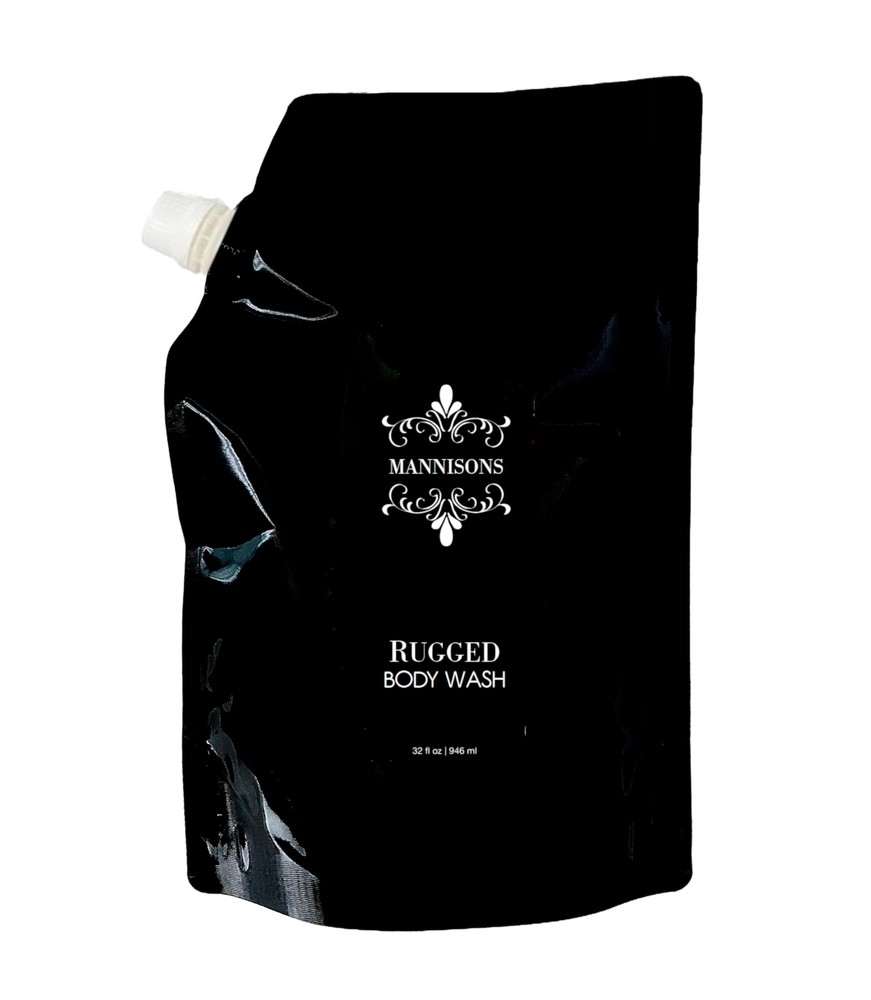 Body Wash, Rugged Aroma, 32 oz, Refill Pouch, Nourish and Softens Skin, Luxur...