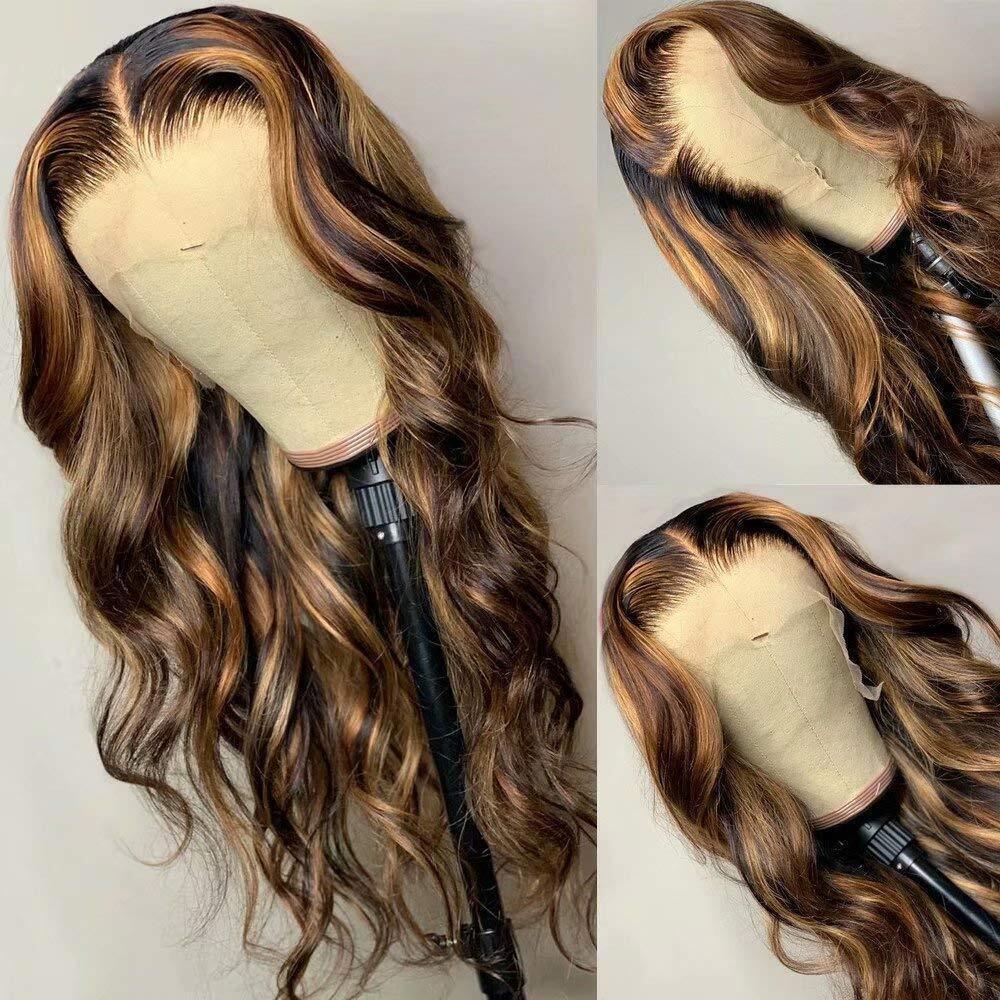 13x6 HD Lace Frontal Wig Human Hair 360 Glueless Highlight Wig for Women