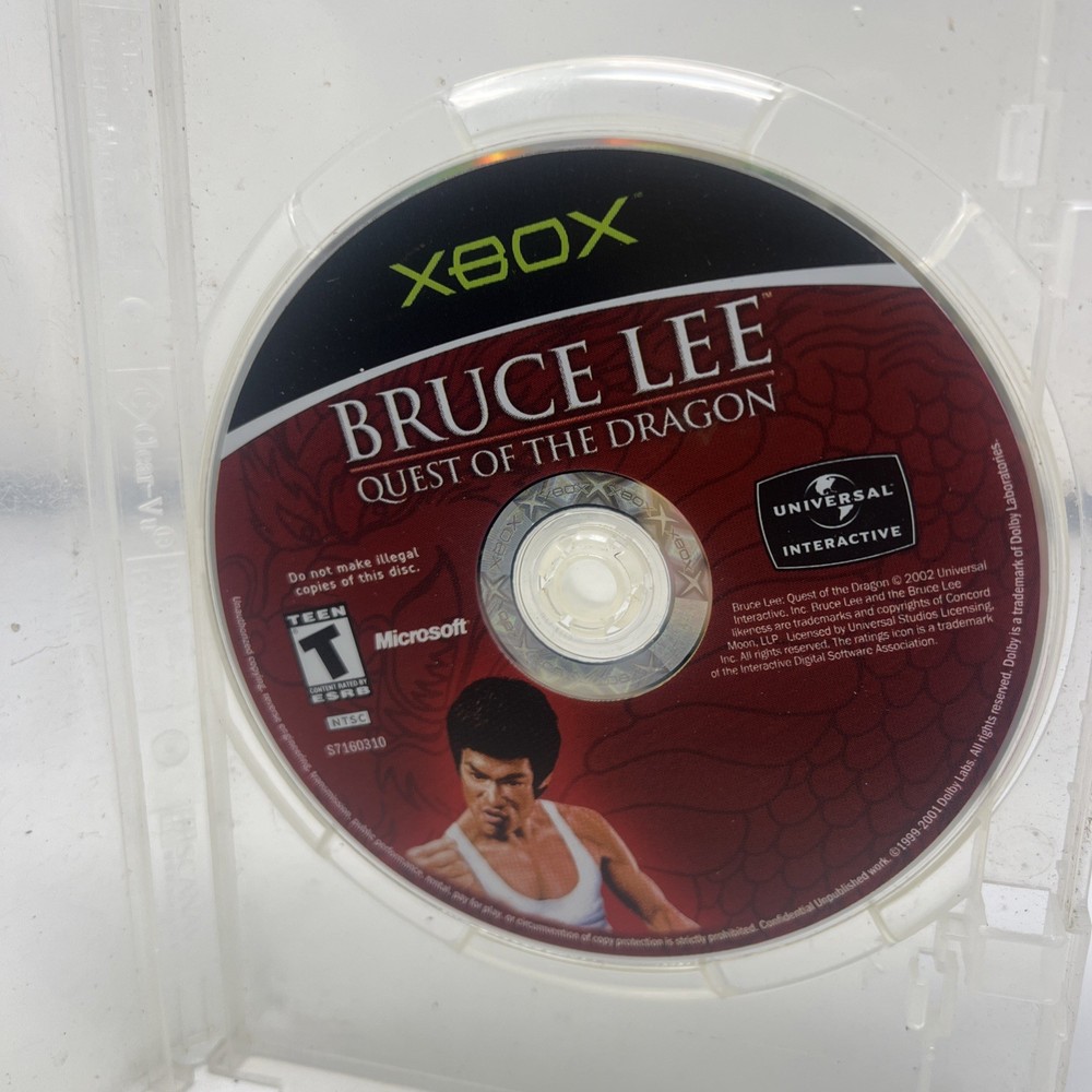 Bruce Lee Quest of the Dragon Xbox 2002 Disc Only