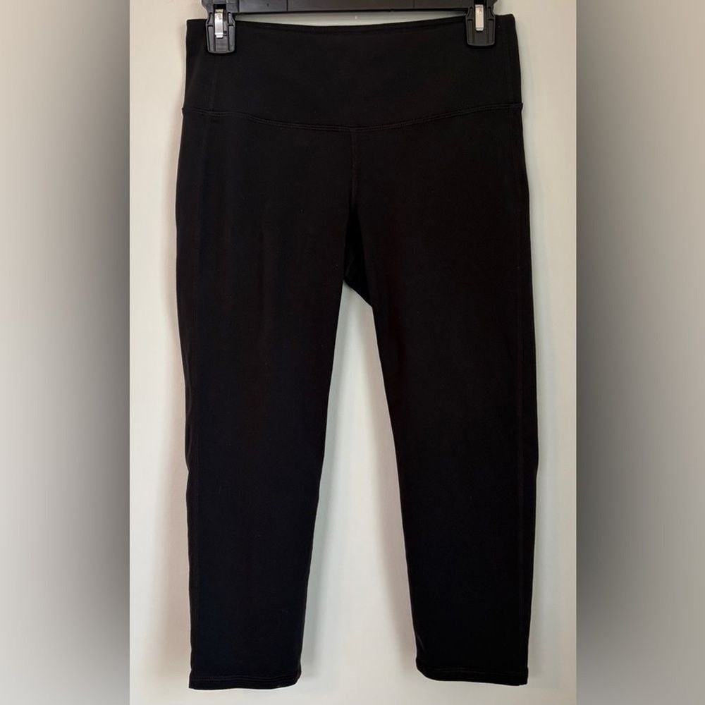 Athleta Black Cropped Leggings Yoga Running Workout Activewear, Size Small
