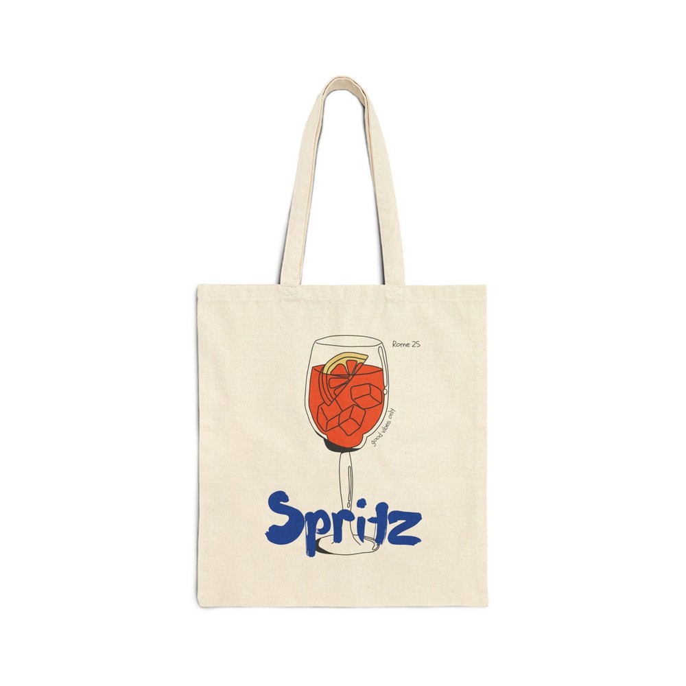 Charming Cotton Canvas Tote Bag with Vibrant Spritz Print Ideal for Summer Outings