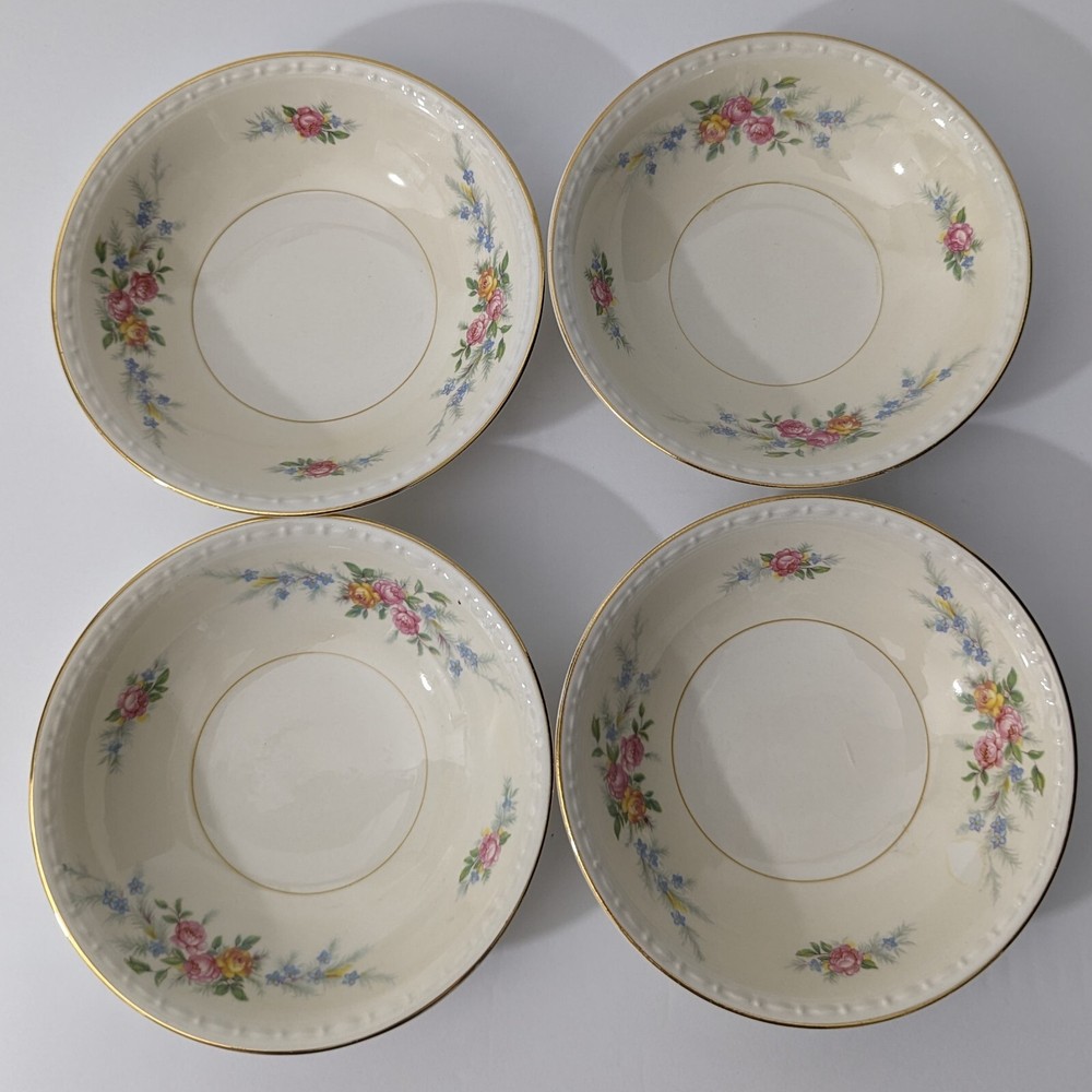 Homer Laughlin Ferndale Fruit Sauce Dessert Bowl 1943 Eggshell  SET OF 4 - Lot 2