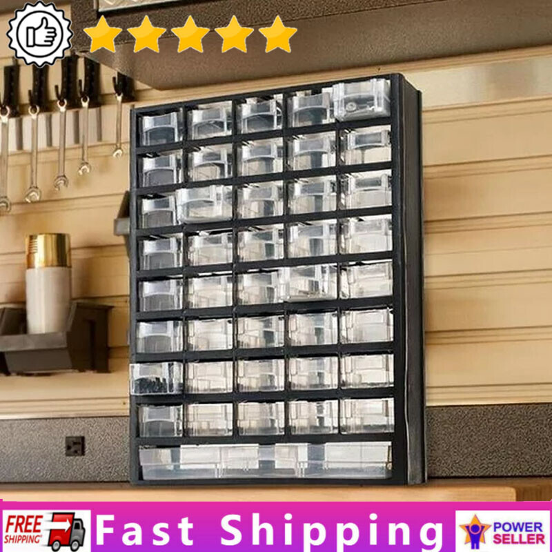 41-Drawer Plastic Storage Cabinet for Hardware, Craft Supplies & Small Parts Organizer  