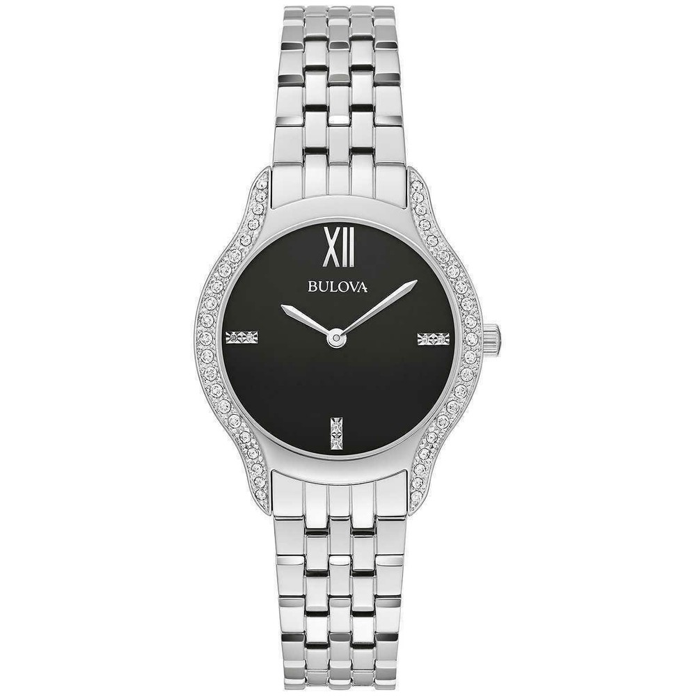 $550 MSRP | Bulova Women’s Diamond Bezel Silver Tone Ladies Watch - 96R249 NEW