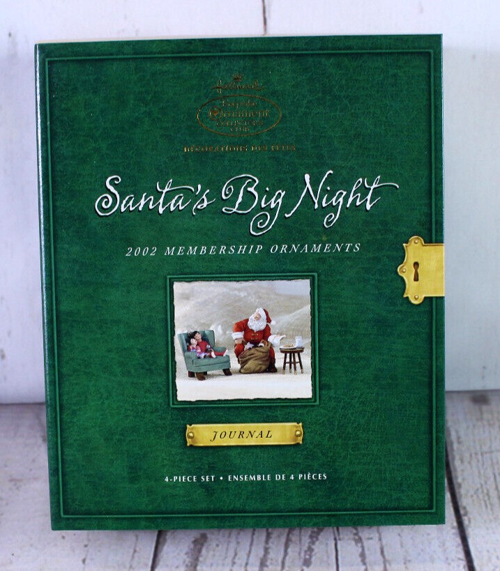 2002 Hallmark Keepsake Ornament Santa’s Big Night 4 Piece Membership Set