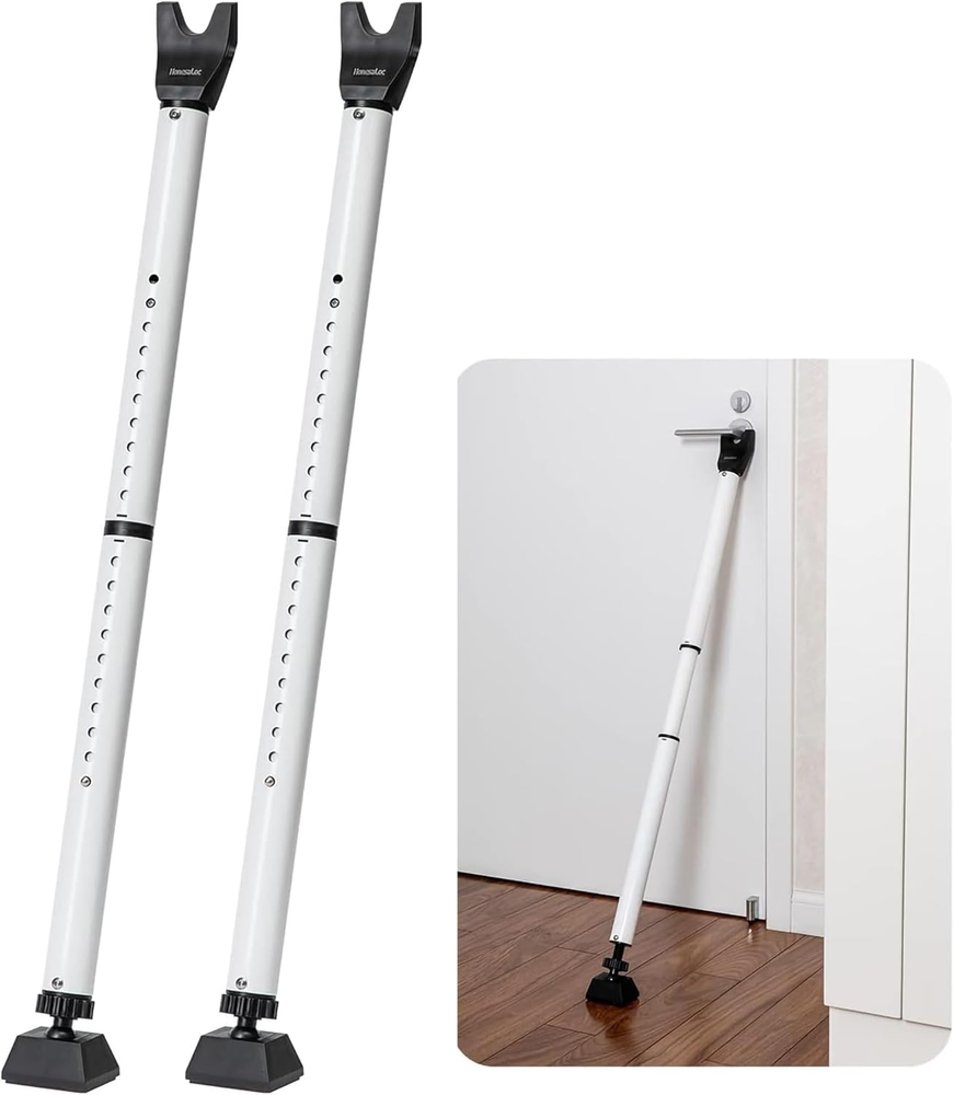 2-in-1 Door Security Bar Patio Door Stopper Jammer Set