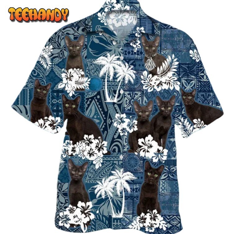 Havana Brown Cat 3D All Over Print Hawaiian Shirt Tropical Island Theme Stylish Summer Cat Lover Shirt
