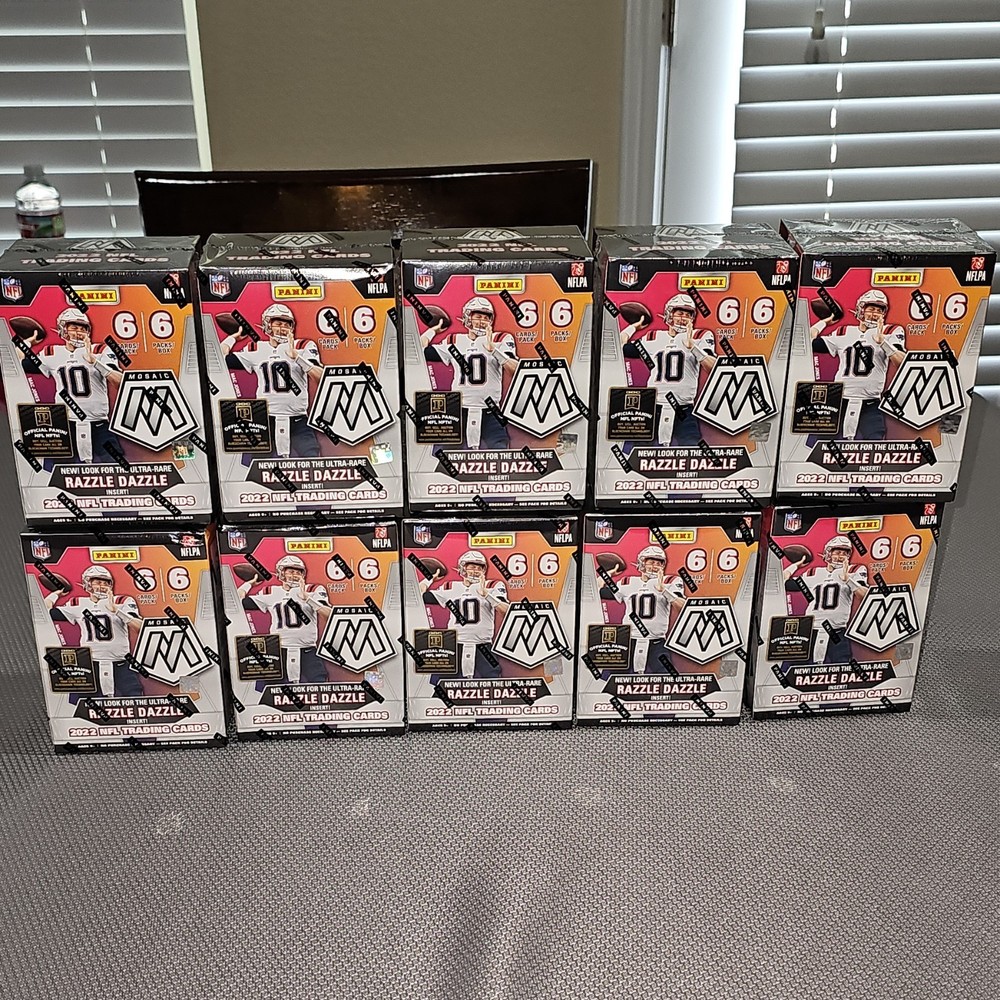 Panini Mosaic 2022 NFL Football Trading card Blaster Box Lot of 10