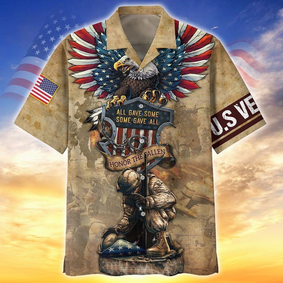 US Veteran All Gave Some Some Gave All 3D Print Hawaiian Shirt Veteran Apparel T