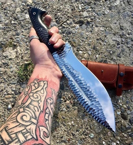 Custom Handmade Full Tang Bowie Knife with Micarta Handle