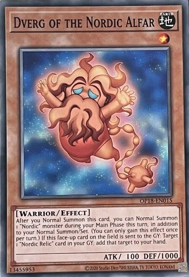 Nordic Alfar Dverg OP18-EN015 Common Unlimited NM YuGiOh Card