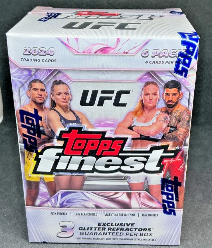 2024 Topps Finest UFC MMA Factory Sealed Blaster Box - 3 Glitter Refractors