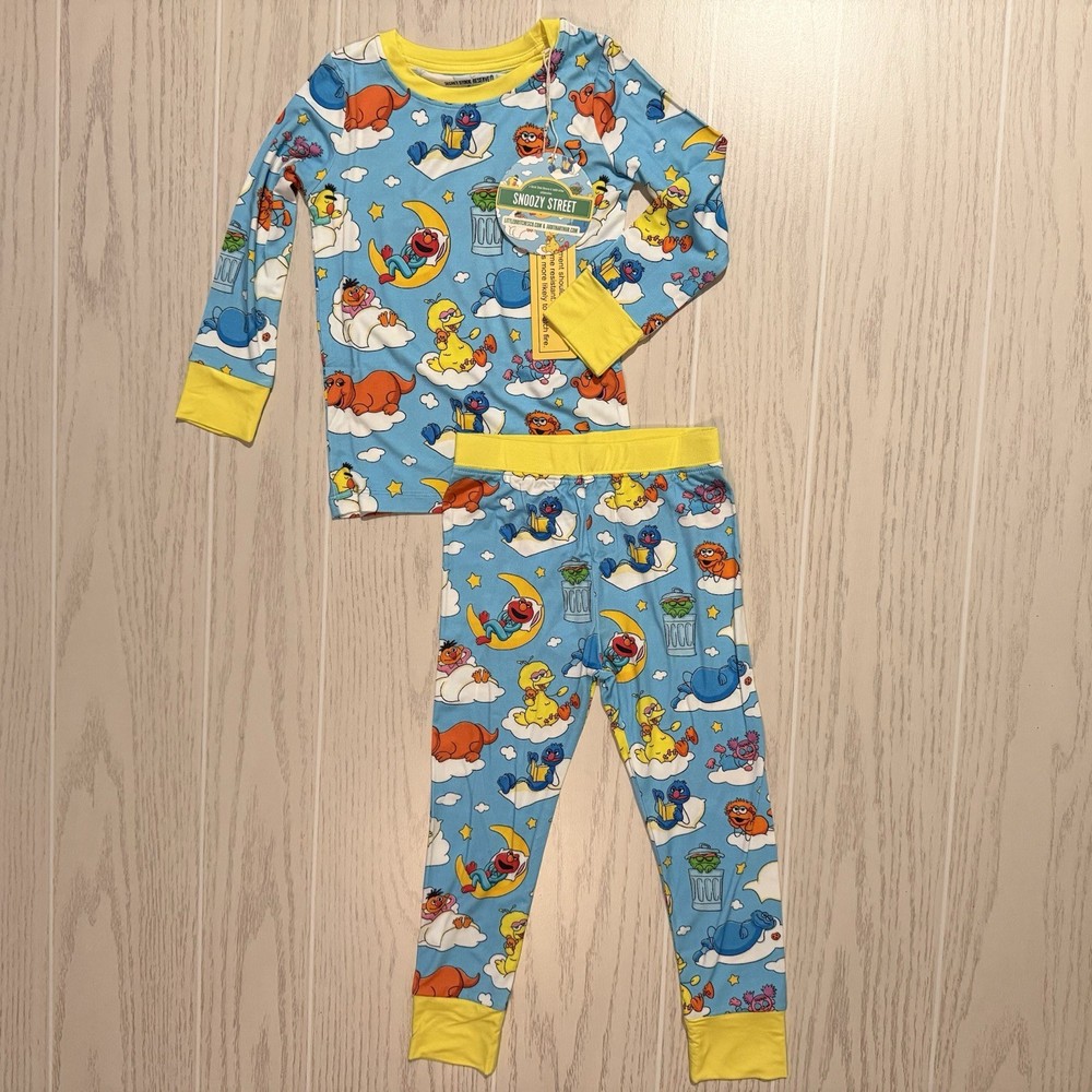 Little Britches Boutique Bamboo Pajamas Unisex 3T Sesame Street Snoozy Street