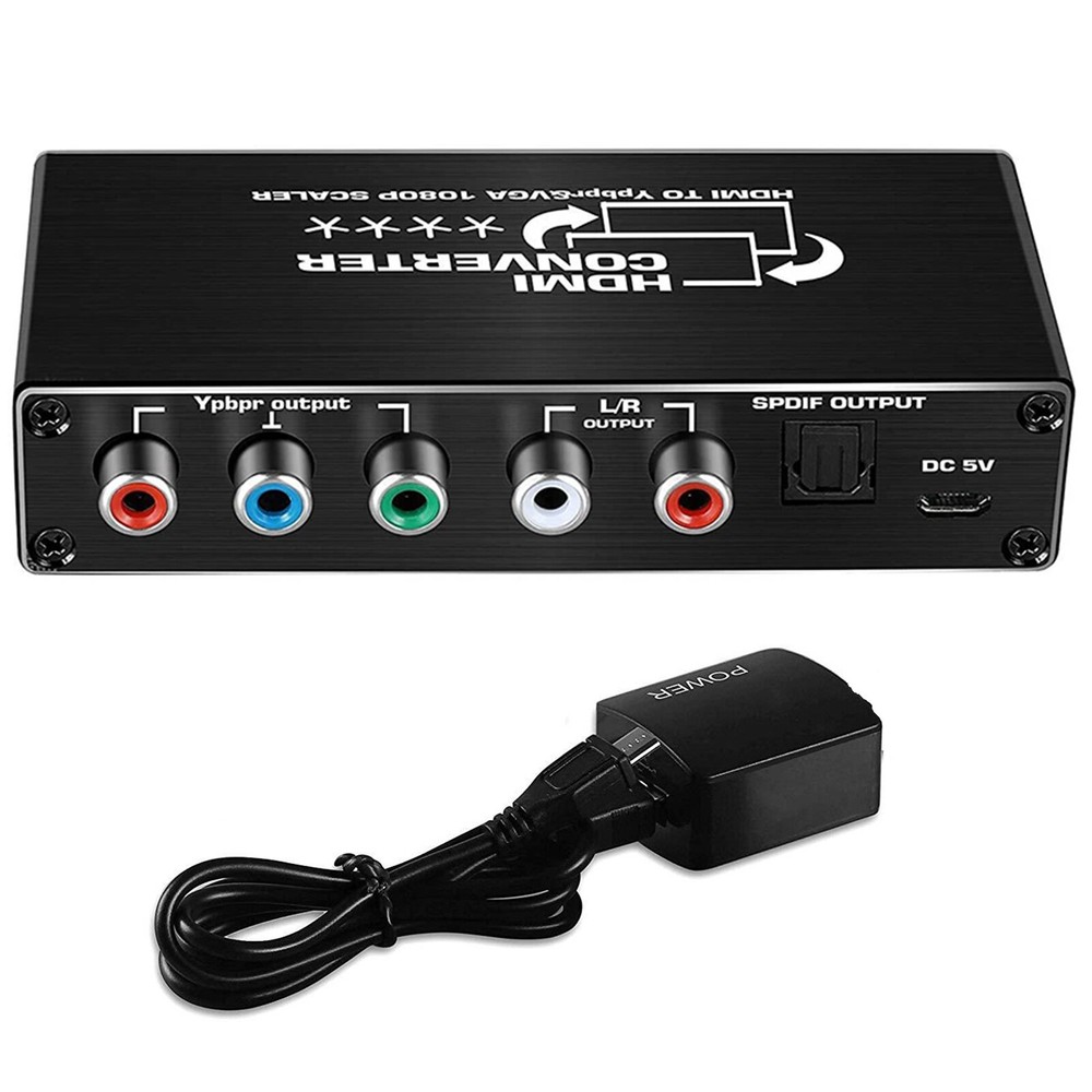 HDMI to RGB YPbPr Converter with 1080P Upscaling & Audio Output