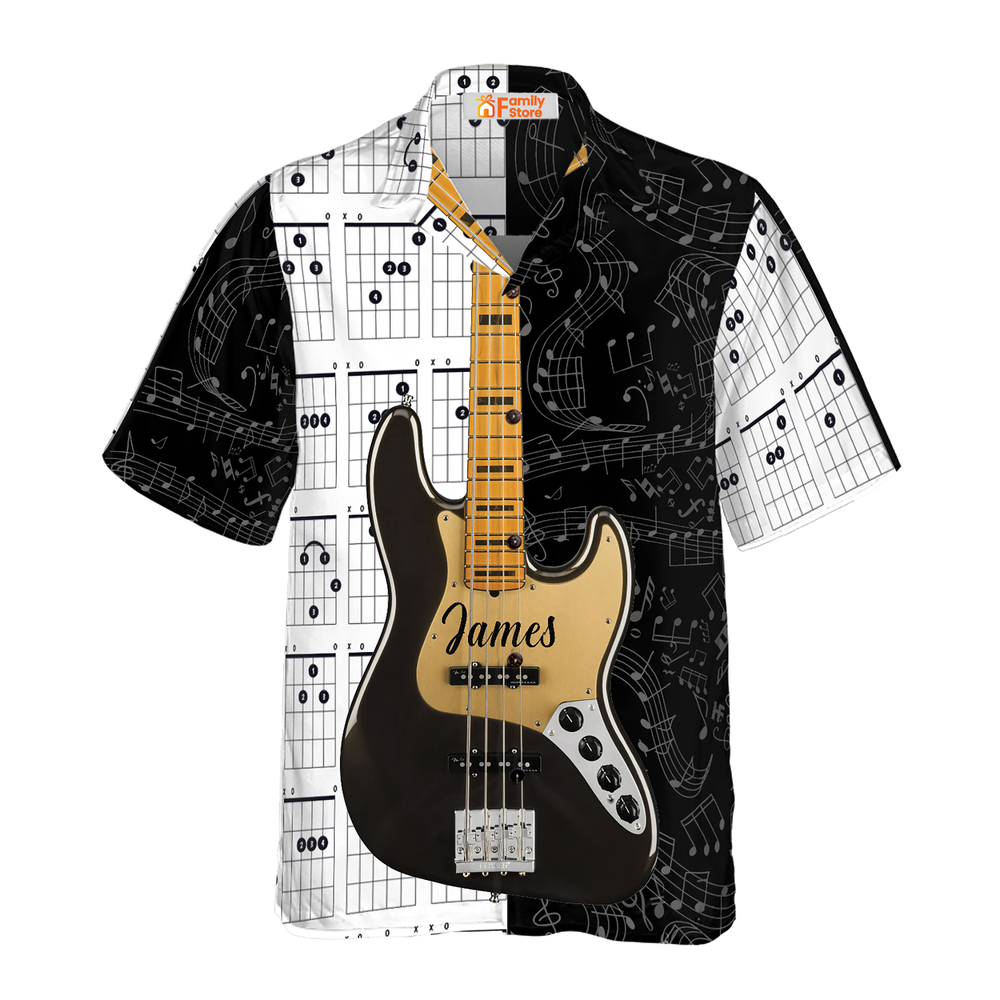 Custom Hawaiian Shirt with Personalized Name for Guitar Enthusiasts