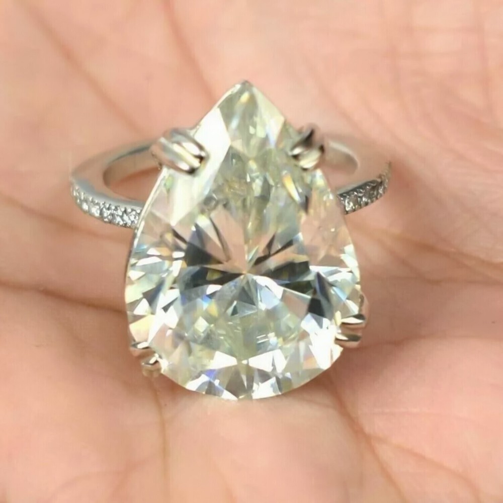 6.25 Ct Off White Diamond Solitaire Ring in 925 Silver Certified Shine