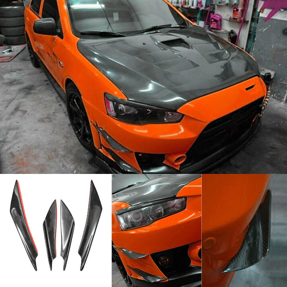 Carbon Fiber Car Bumper Splitter Diffuser Fin Canard Splitter Spoiler Lip AUXITO