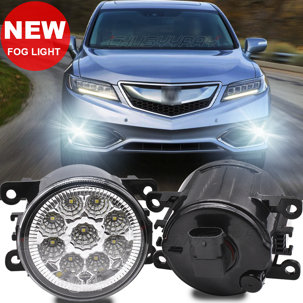 2Pcs Front Fog Light Driving Lamp Fit Acura RDX 2010-2015 Clear Lens Replacement