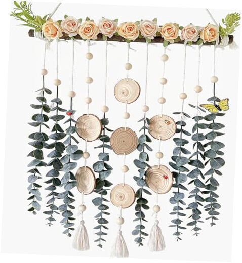 Artificial Eucalyptus Rose Flowers Wall Hanging Christmas Wall Decor- Cozy