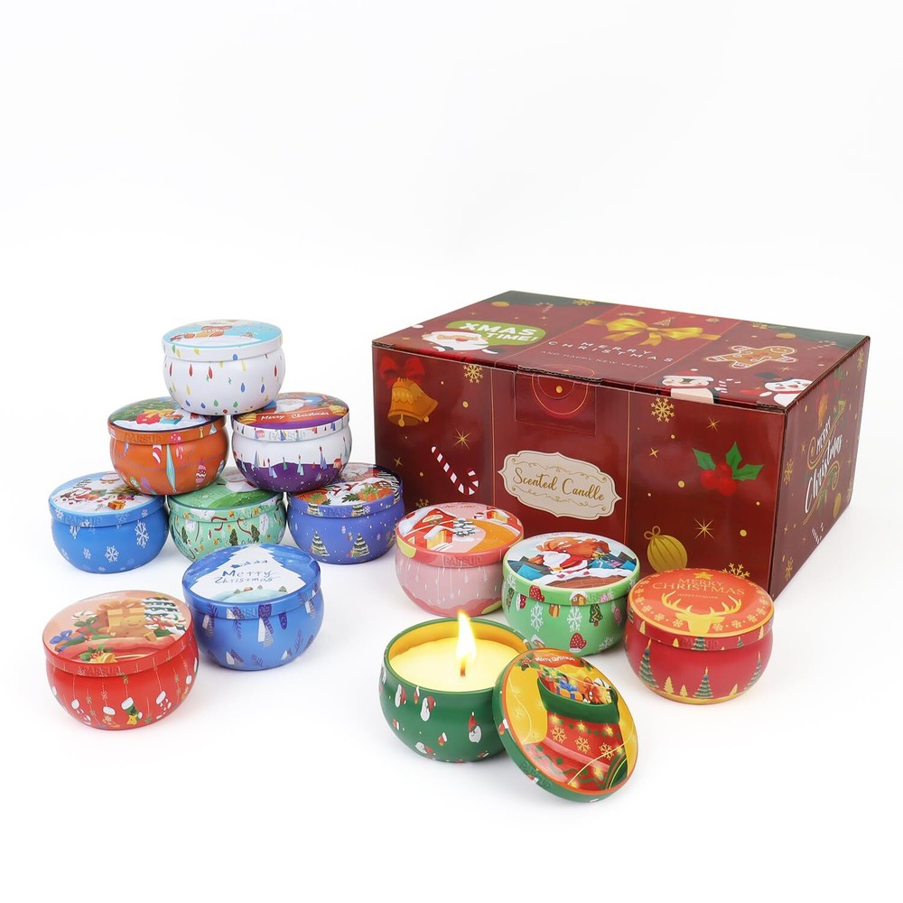 12 Pack Christmas Scented Candles 2.5oz Jar Candles 12 Christmas Fragrances Scen