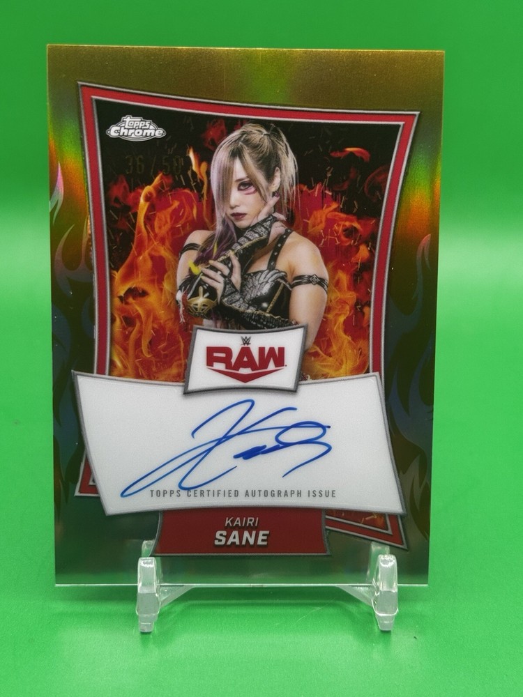2025 Topps Chrome WWE Kairi Sane  ON CARD Autograph AUTO Gold /50