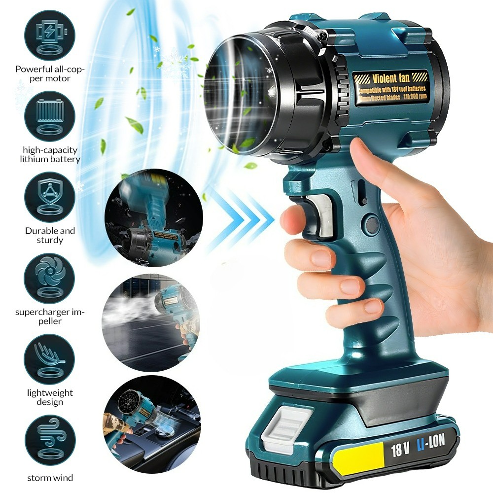 Turbo Blower Cordless Super Power Mini Air Duster For Car Drying Cleaning Fan