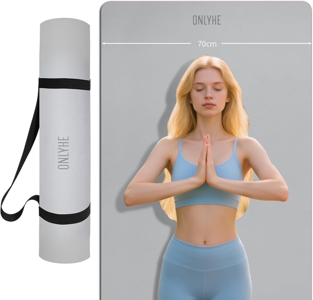 Extra Wide 66cm 8mm Thick Yoga Mat Soft Lightweight Fitness Exercise Mat Poe