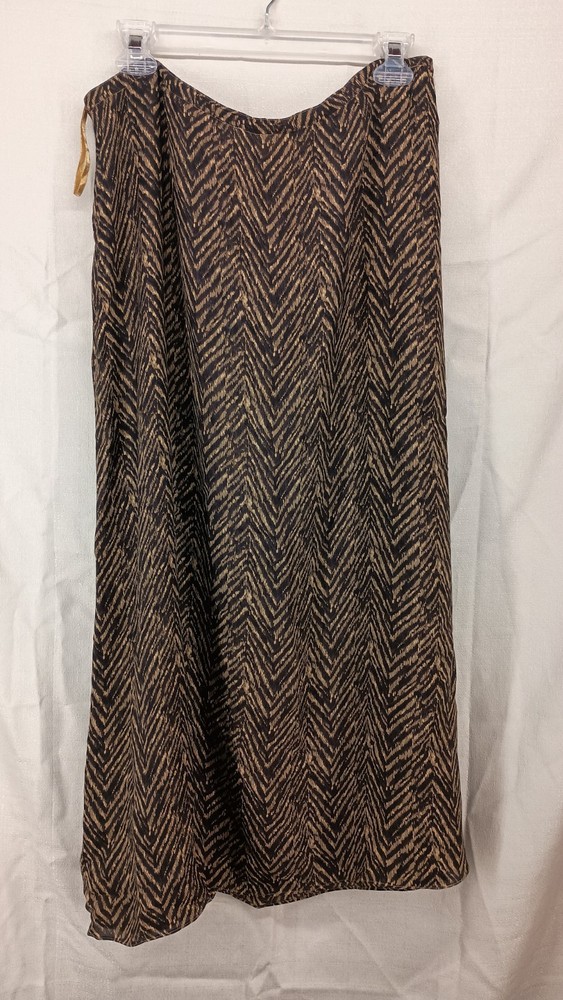 Vintage Valerie Stevens Petite Women's Skirt Size 14 Silk Maxi Cheetah