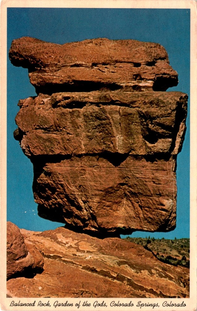 Balanced Rock, Garden of the Gods, Colorado Springs, Colorado. Postcard