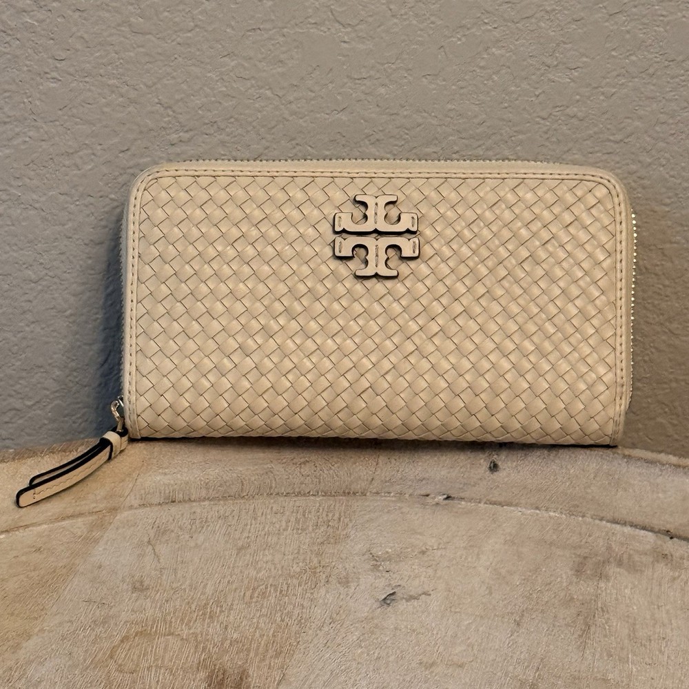 Tory Burch Thea Woven Continental Zip Wallet & Removable Card Case