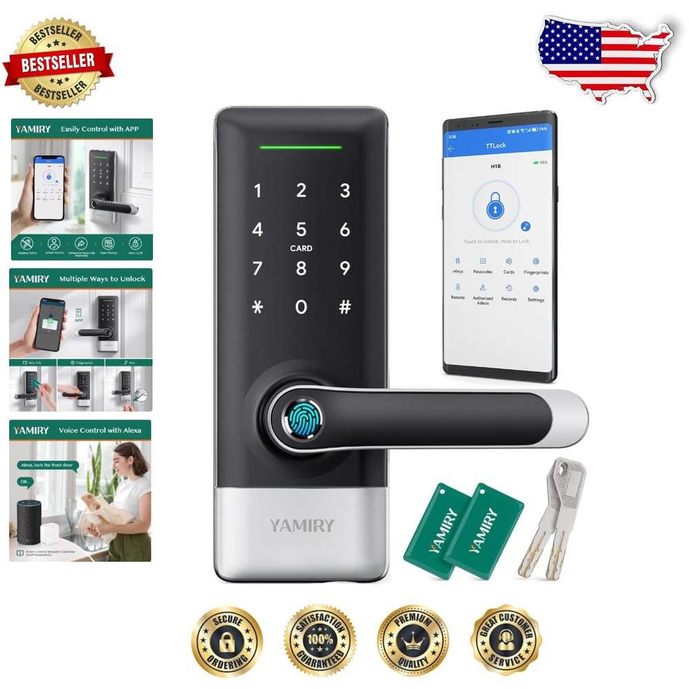 Biometric Smart Door Lock for Home Security with 6 Unlocking Methods  