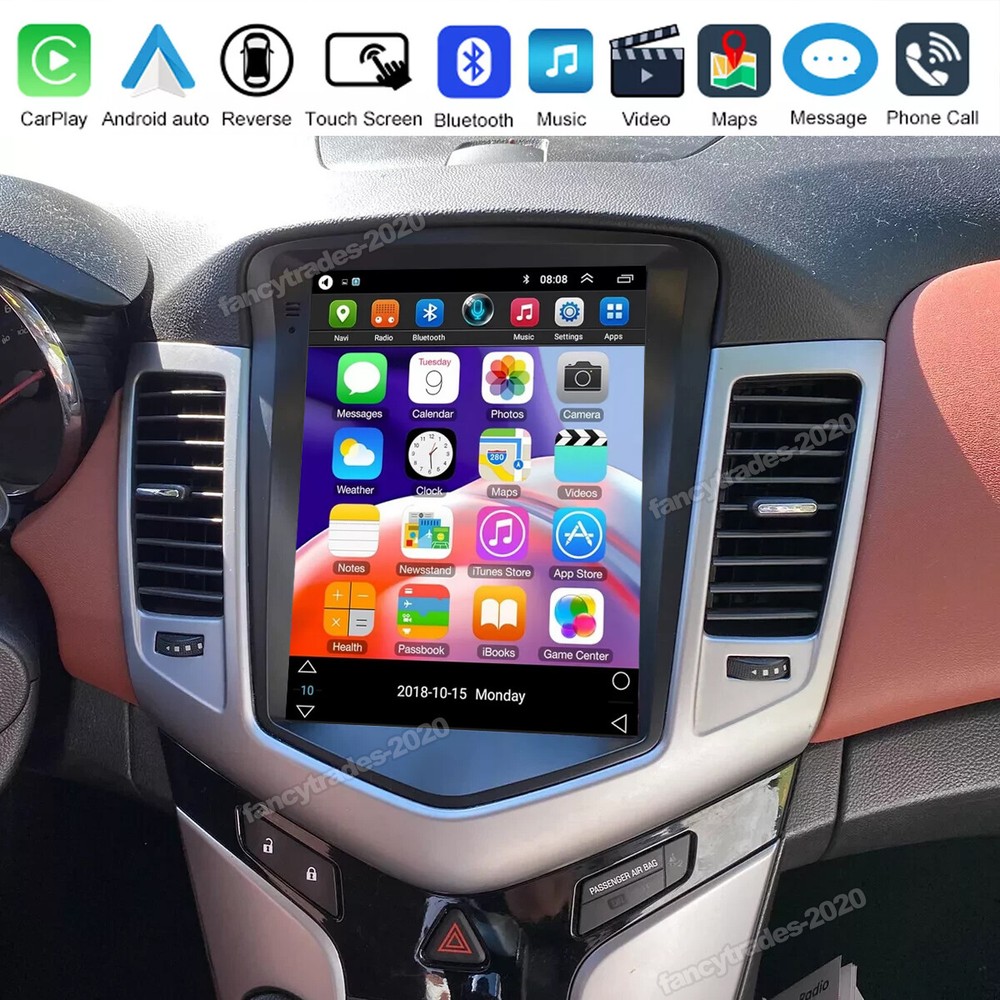 FOR 2009-2015 CHEVROLET CRUZE 64G ANDROID 13 APPLE CARPLAY CAR GPS STEREO RADIO
