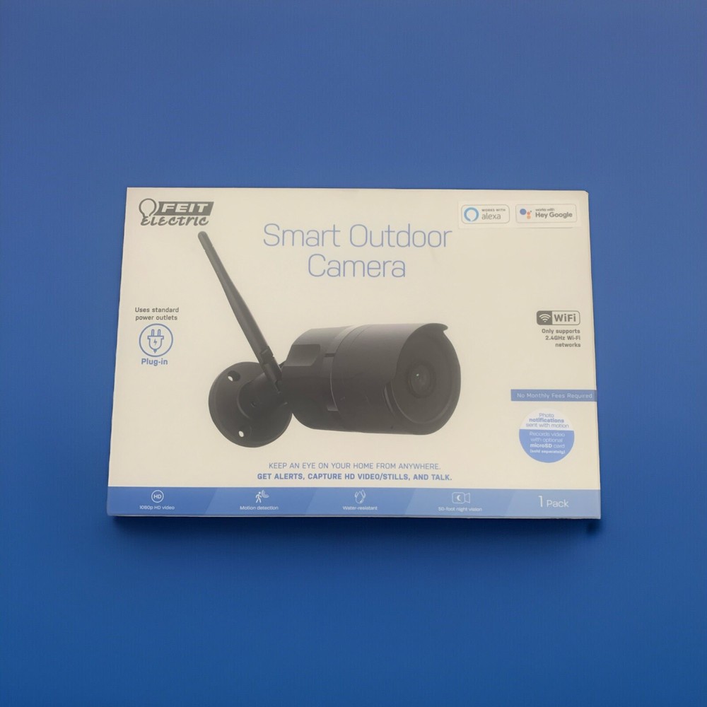 Feit Outdoor Wired Surveillance Camera with WiFi Motion Detection 50ft Range  