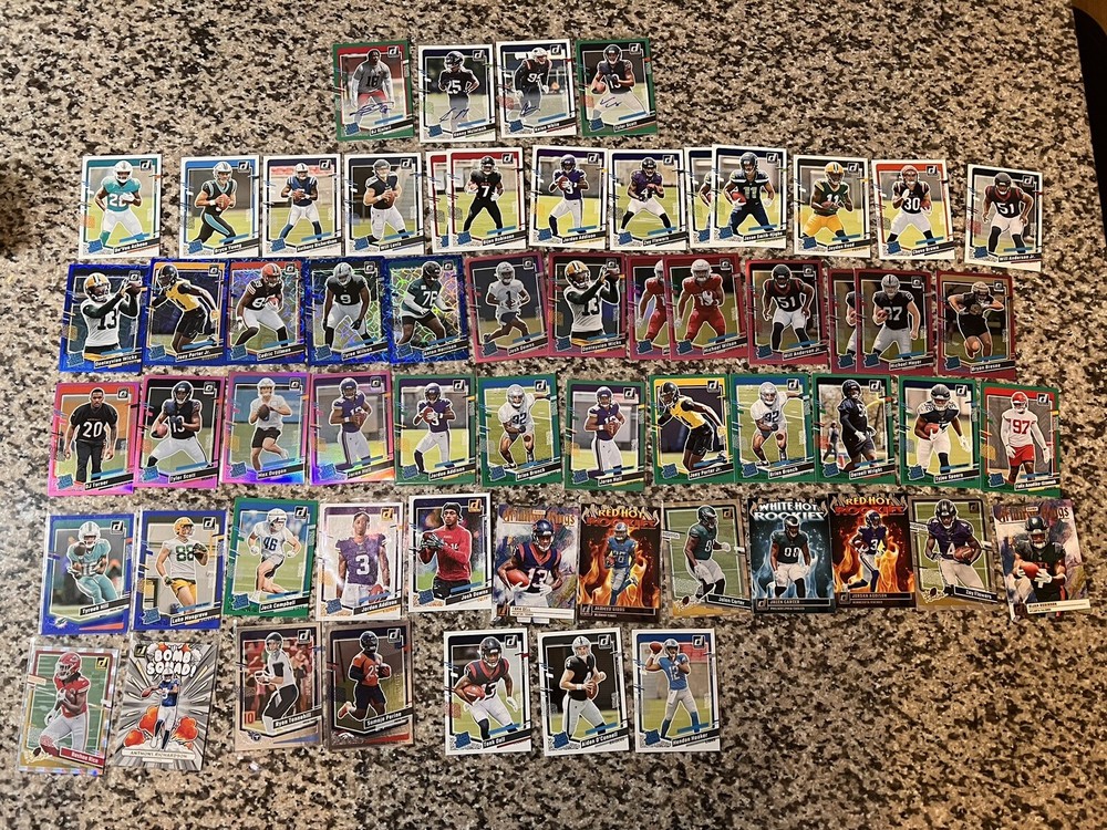 61-Card 2023 Donruss NFL Optic Autos Lot Featuring Bryce Young Rookies