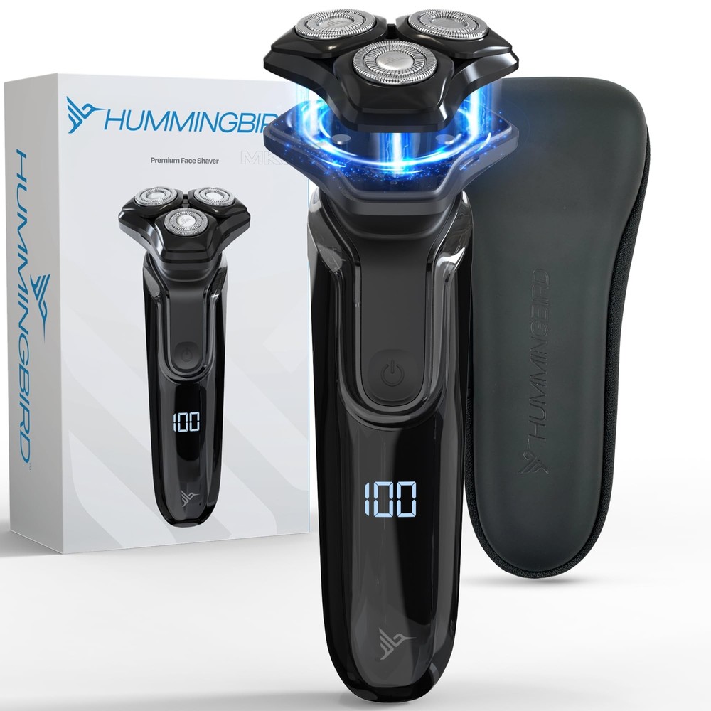 HUMMINGBIRD MK8 Premium Rotary Face Shaver, Rechargeable Wet & Dry Electric S...