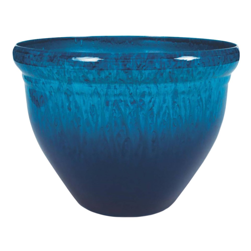20 Inch Pizzazz Decorative Round Planter - Lightweight Premium Resin Plant Po...