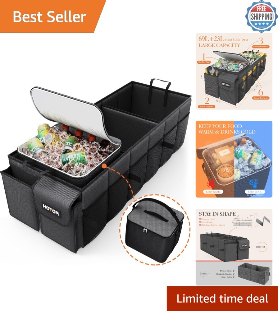Trunk Organizer for Car & SUV Sturdy Car Organizer with Removable Car Cooler ...